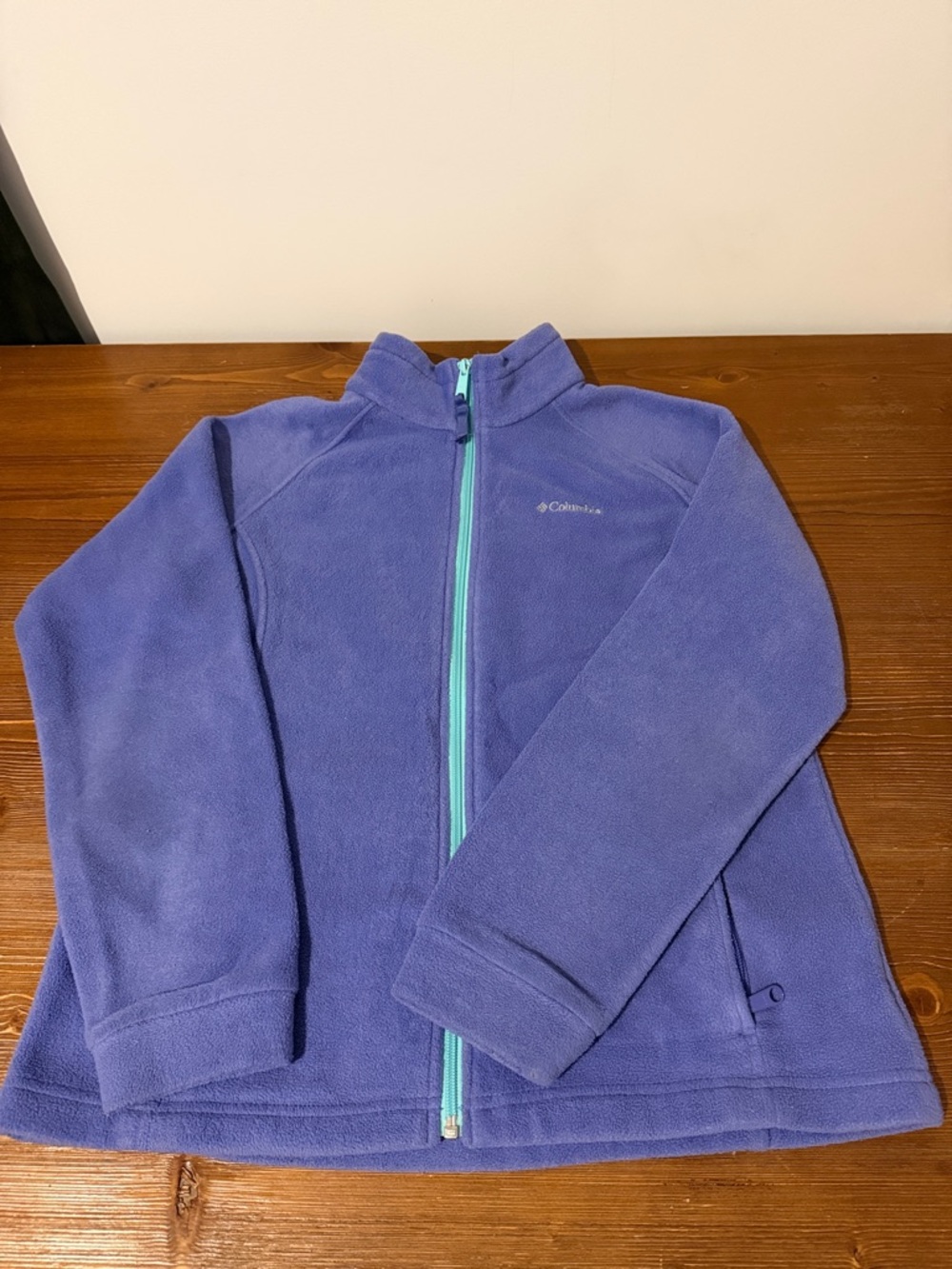 Columbia Benton Springs Fleece Jacket Girls Size XL Purple Teal